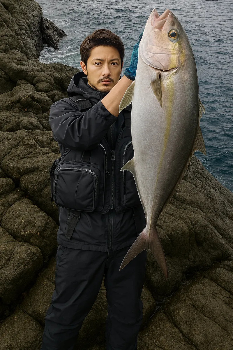 大輪島でカンパチの釣果を得た広岡.webp