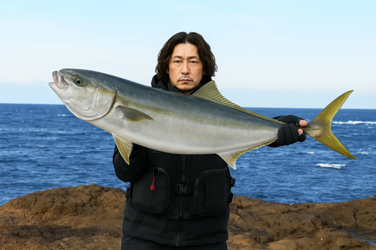 大輪島で青物の釣果を得た岸本.webp