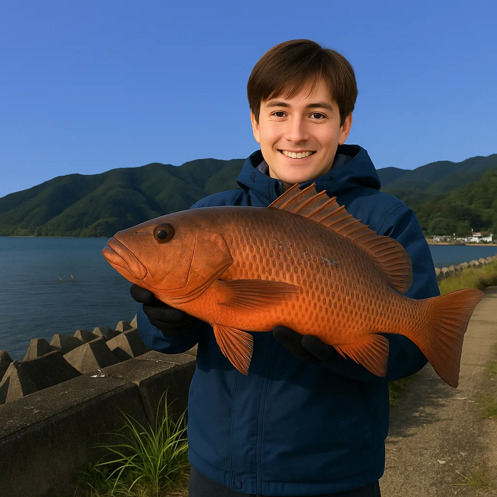 奄美大島でゴマフエダイの釣果を得た久良木.webp