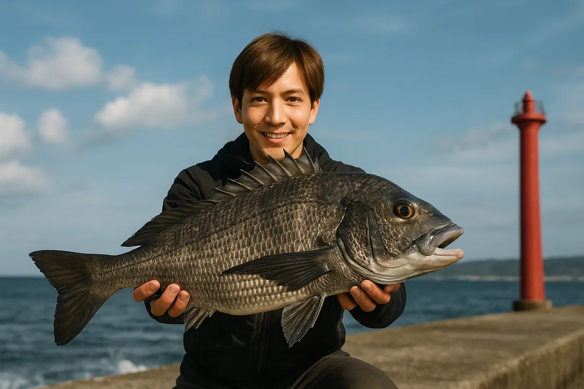 宇鉄漁港でクロダイの釣果を得た久良木.webp