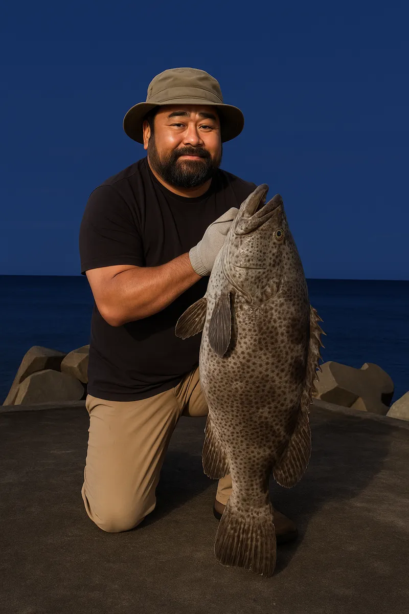 宜名真漁港でアーラミーバイの釣果を得た楢崎.webp
