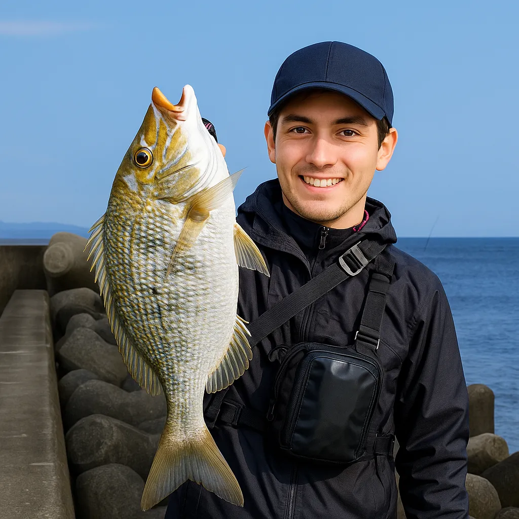 宜名真漁港でタマンの釣果を得た久良木.webp