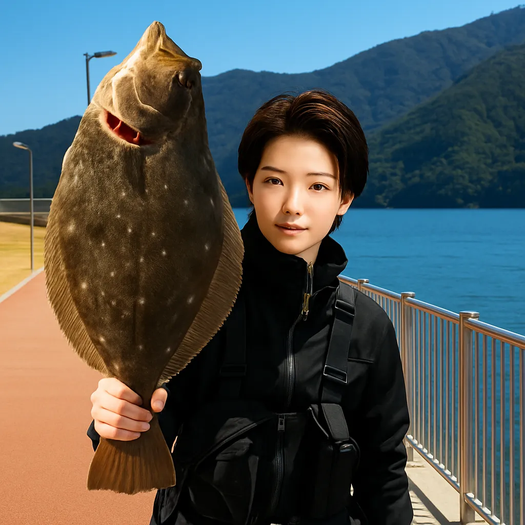 宮古港でヒラメの釣果を得た佐伯.webp