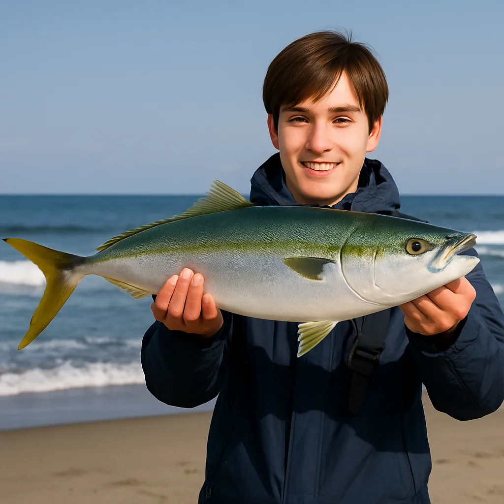 宮海海岸でイナダの釣果を得た久良木.webp