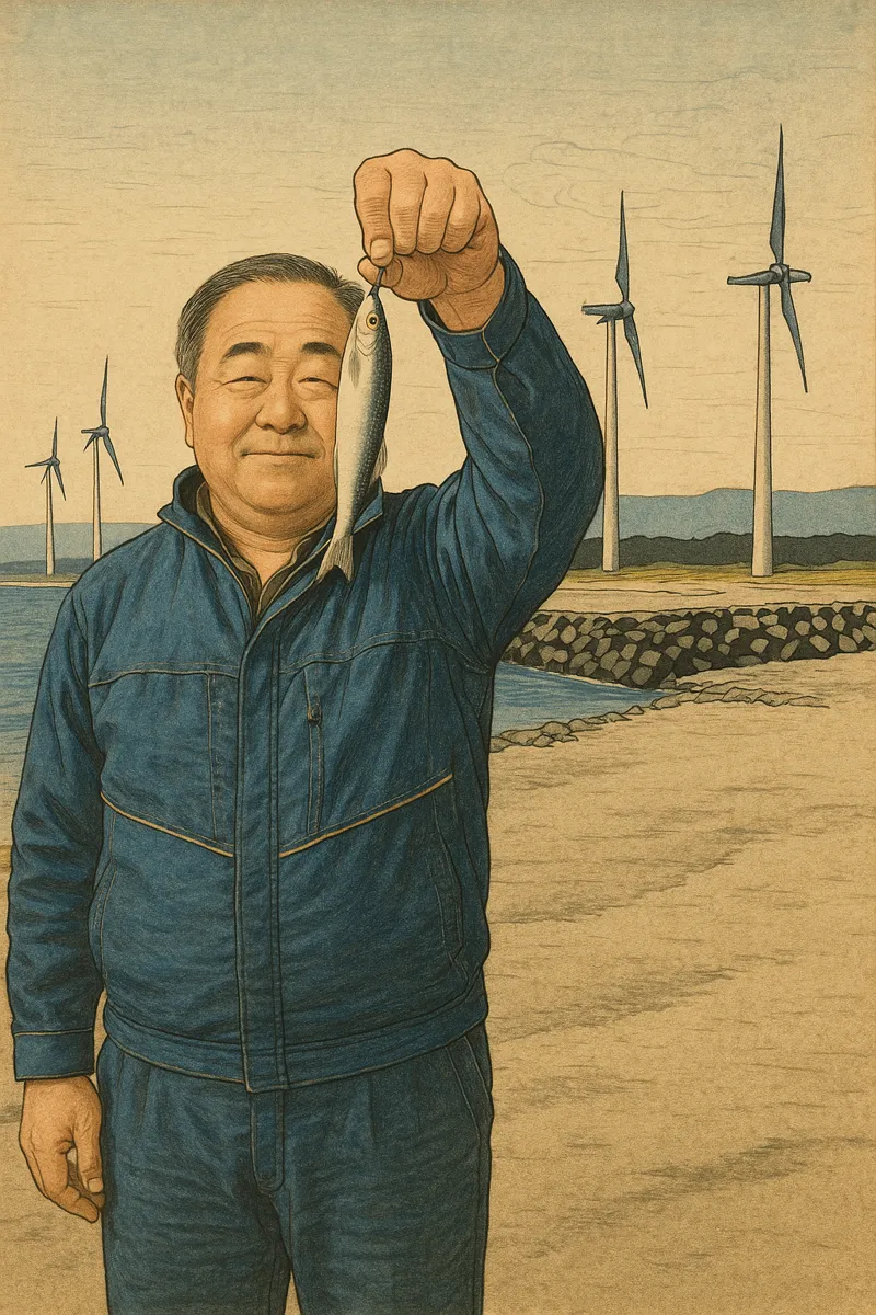 宮海海岸でシロギスの釣果を得た持田.webp