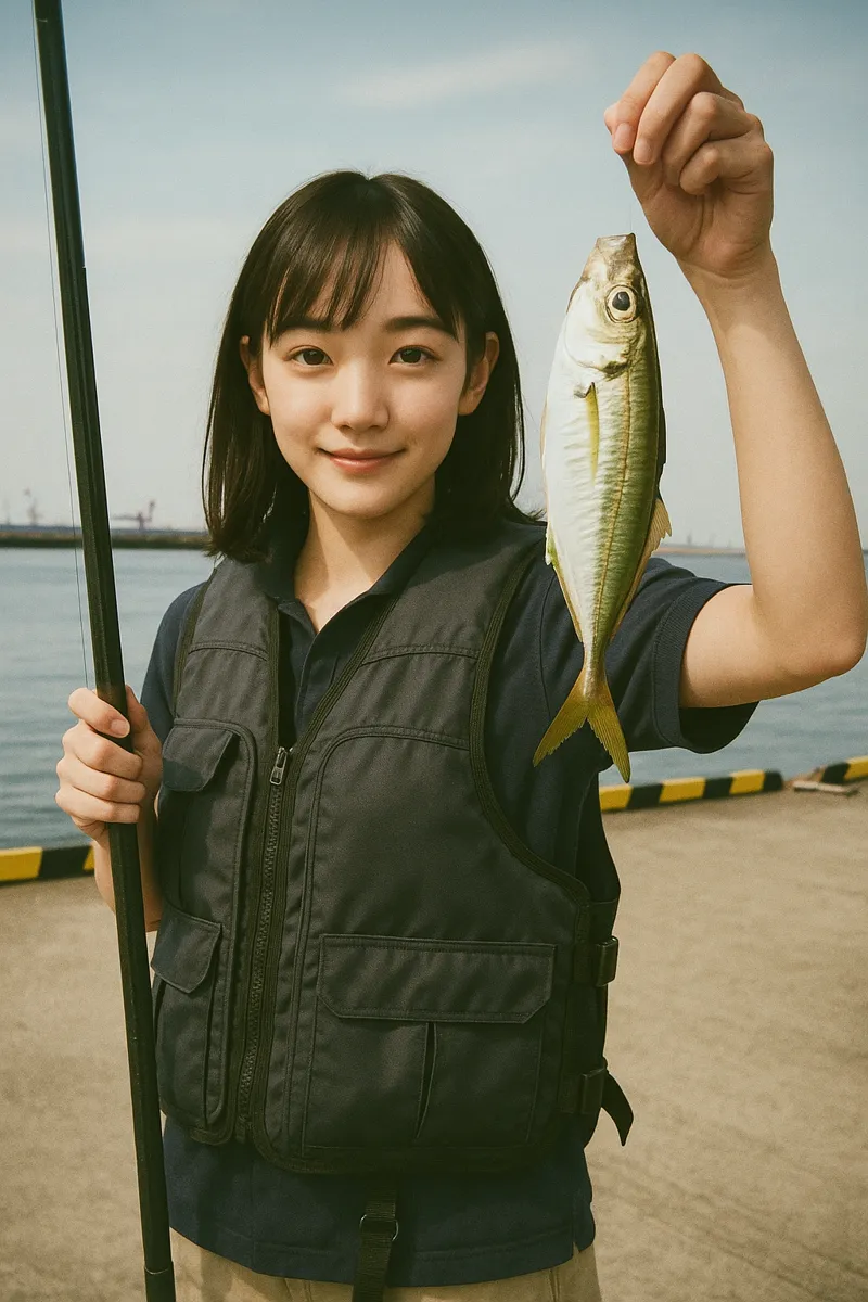 小名浜港でアジの釣果を得た国生.webp