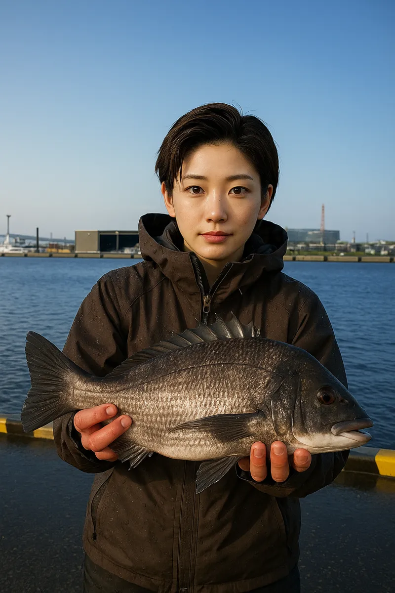 小名浜港でクロダイの釣果を得た佐伯.webp
