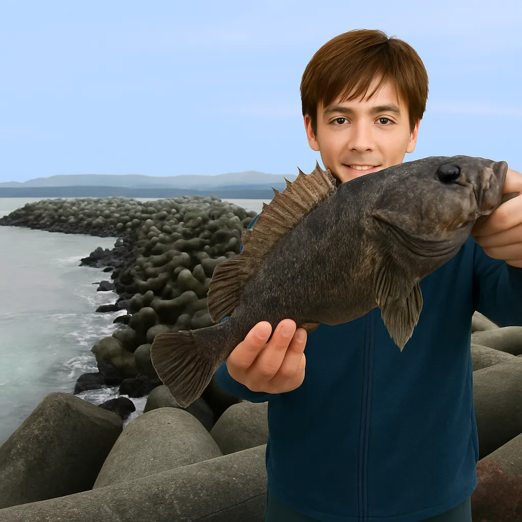 小浜港でソイの釣果を得た久良木.webp