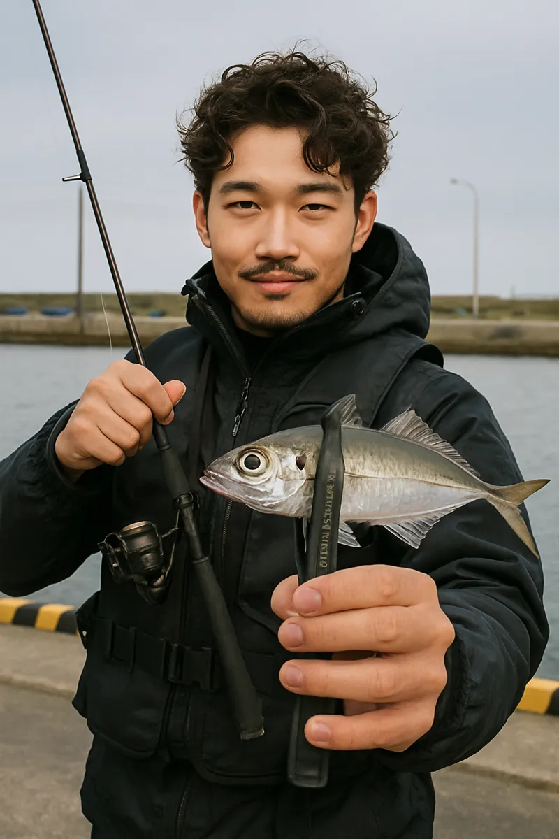 小湊漁港でアジの釣果を得た安城.webp