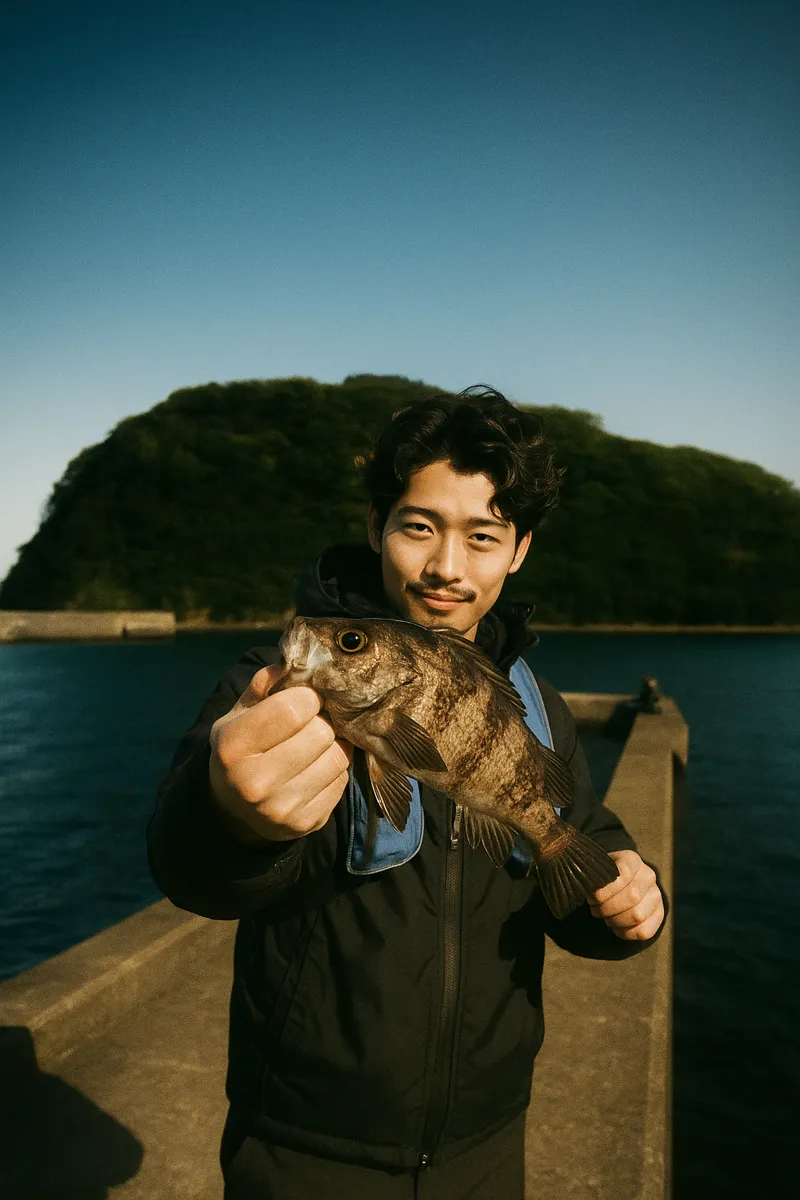 小竹浜漁港でメバルの釣果を得た安城.webp