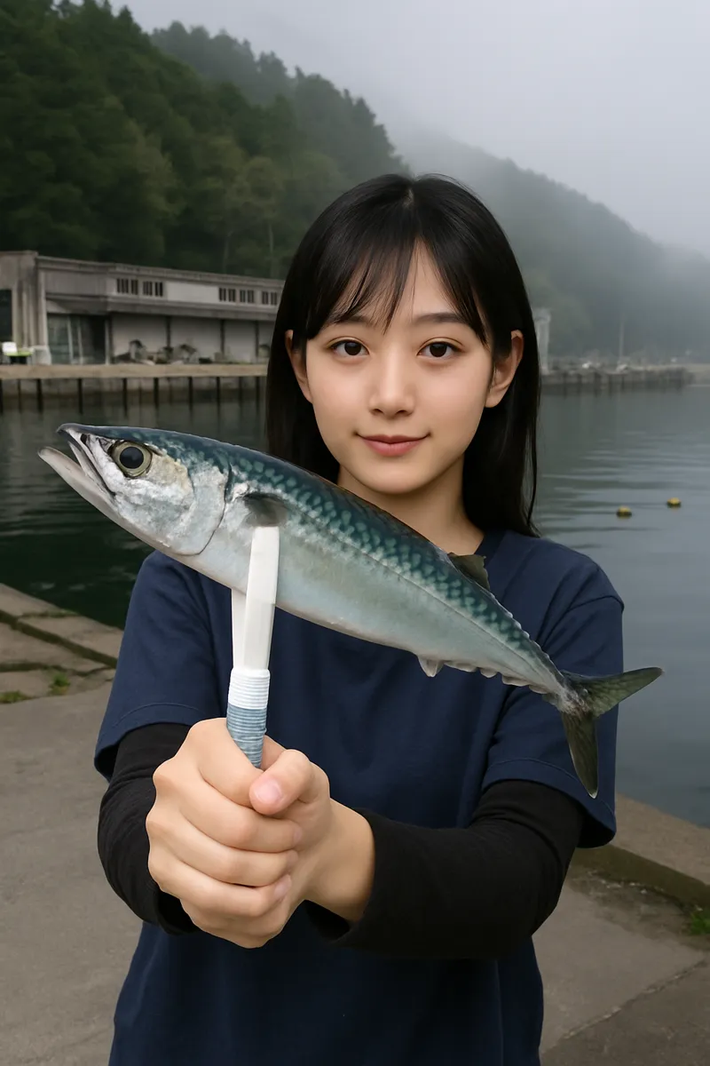 尾崎白浜漁港でサバの釣果を得た国生.webp