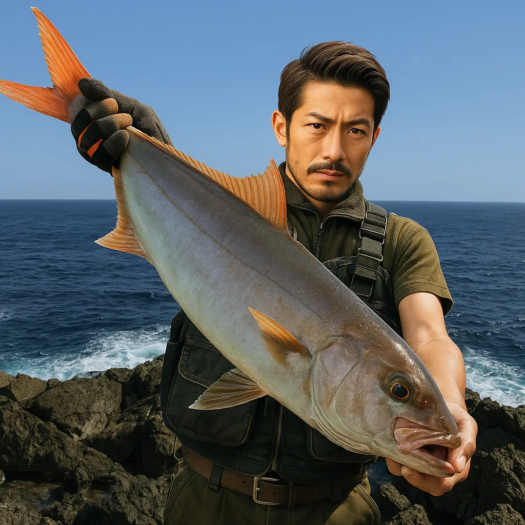 屋久島でカンパチの釣果を得た広岡.webp