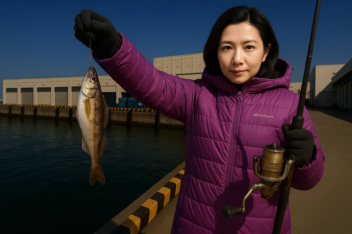 岩館漁港でハタハタの釣果を得た八重田.webp