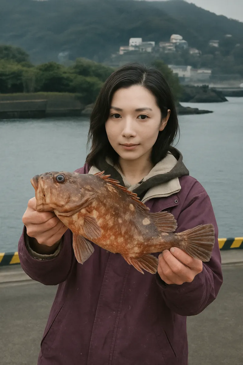 巾着島でアラカブの釣果を得た八重田.webp