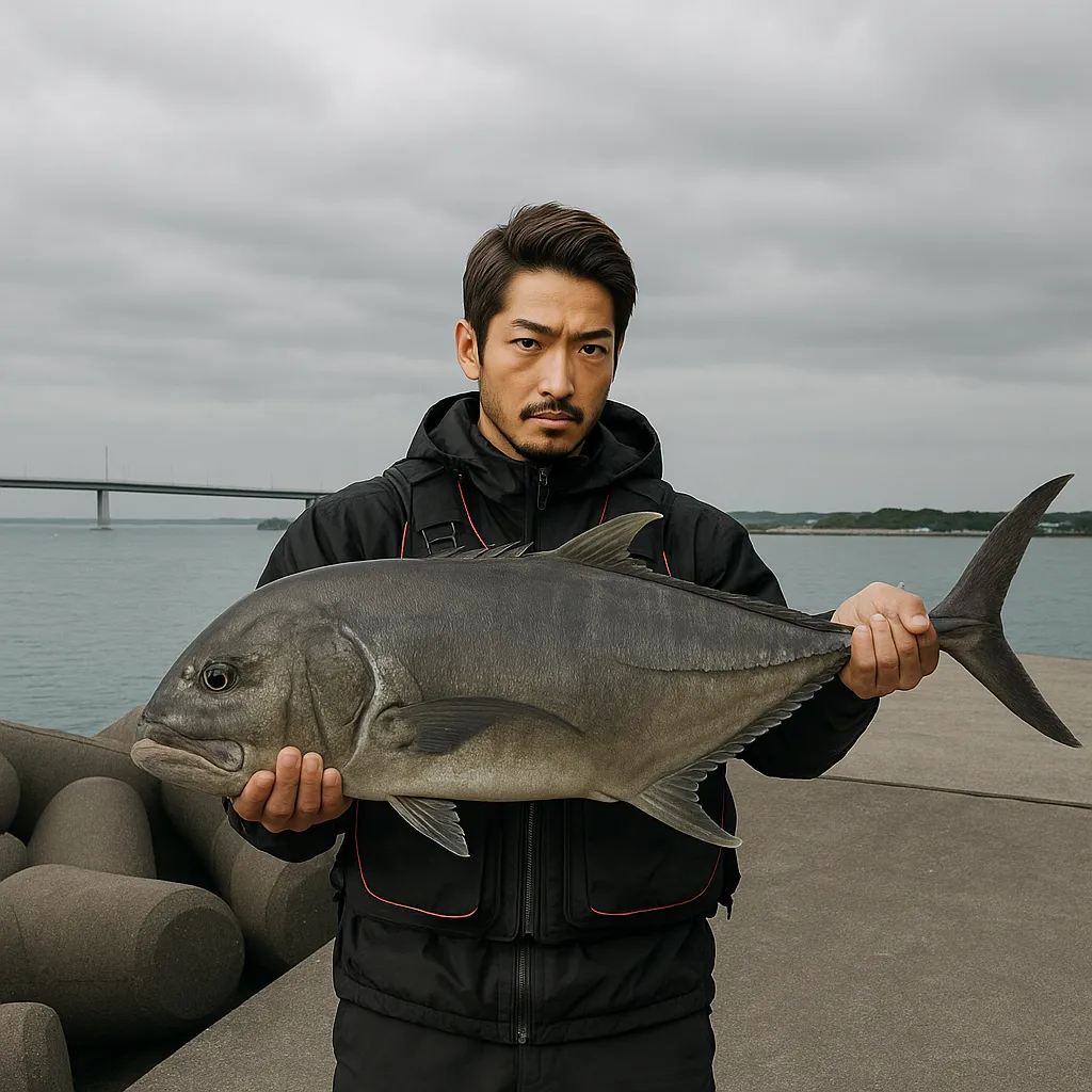平安座漁港でガーラの釣果を得た広岡.webp
