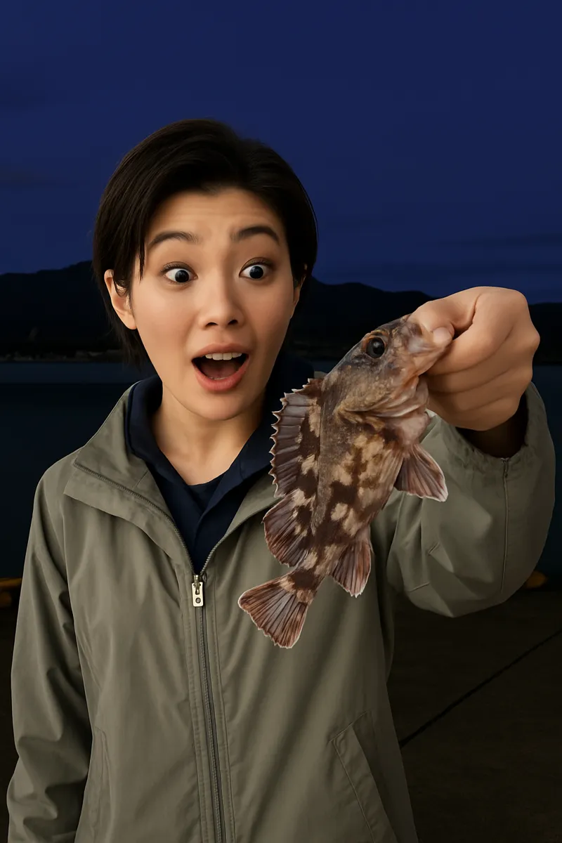 庵川漁港でアラカブの釣果を得た佐伯.webp