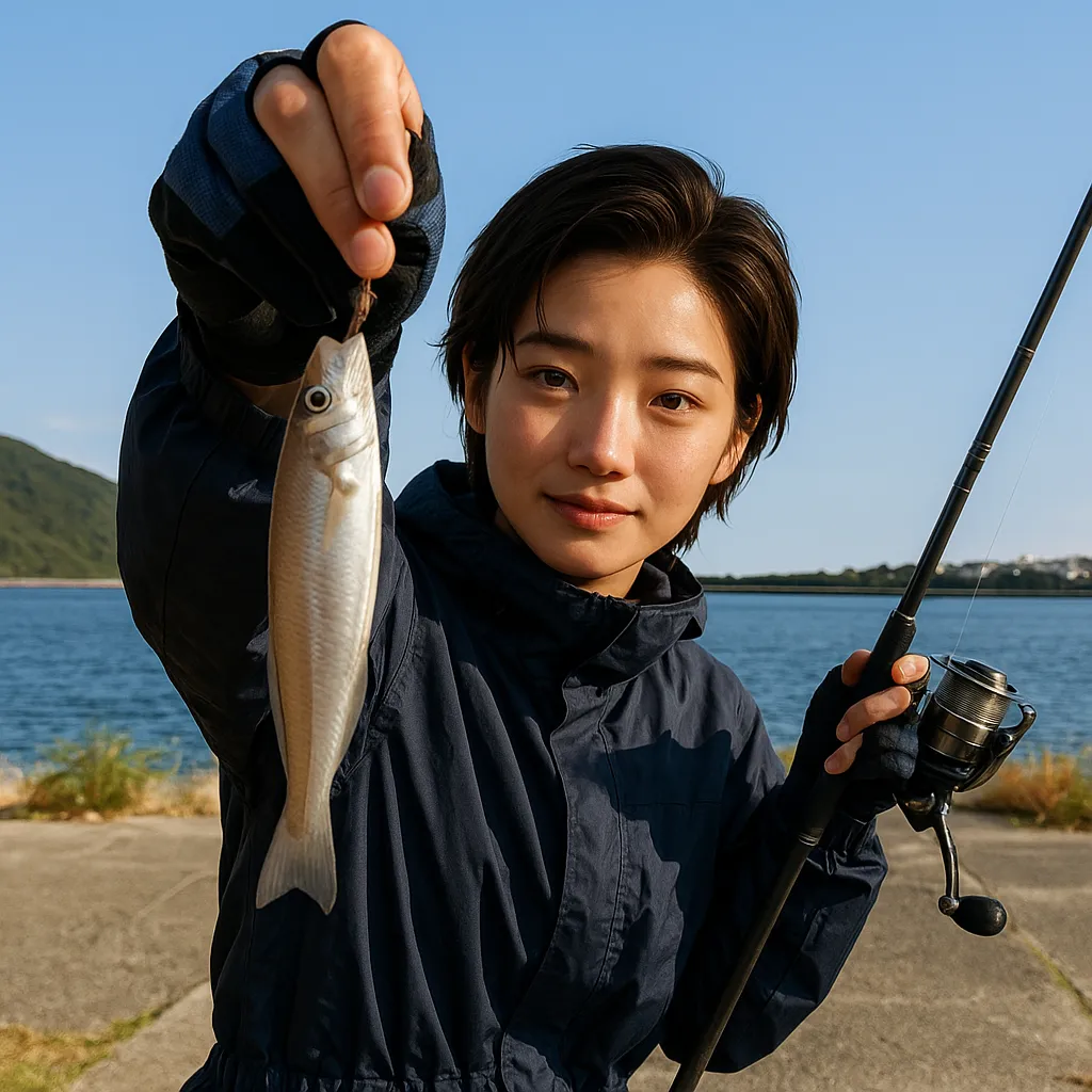 延岡港でシロギスの釣果を得た佐伯.webp