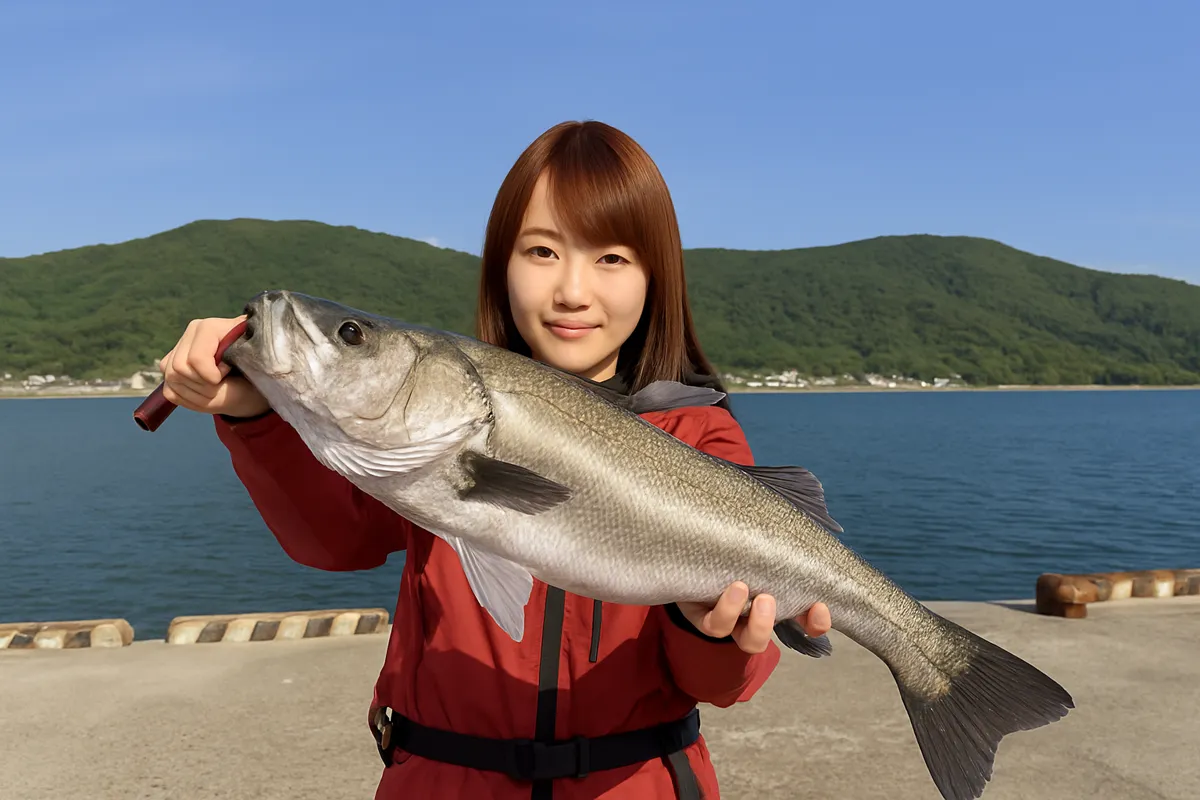 延岡港でシーバスの釣果を得た山際.webp