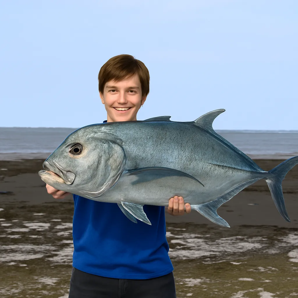 徳之島でロウニンアジの釣果を得た男性.webp