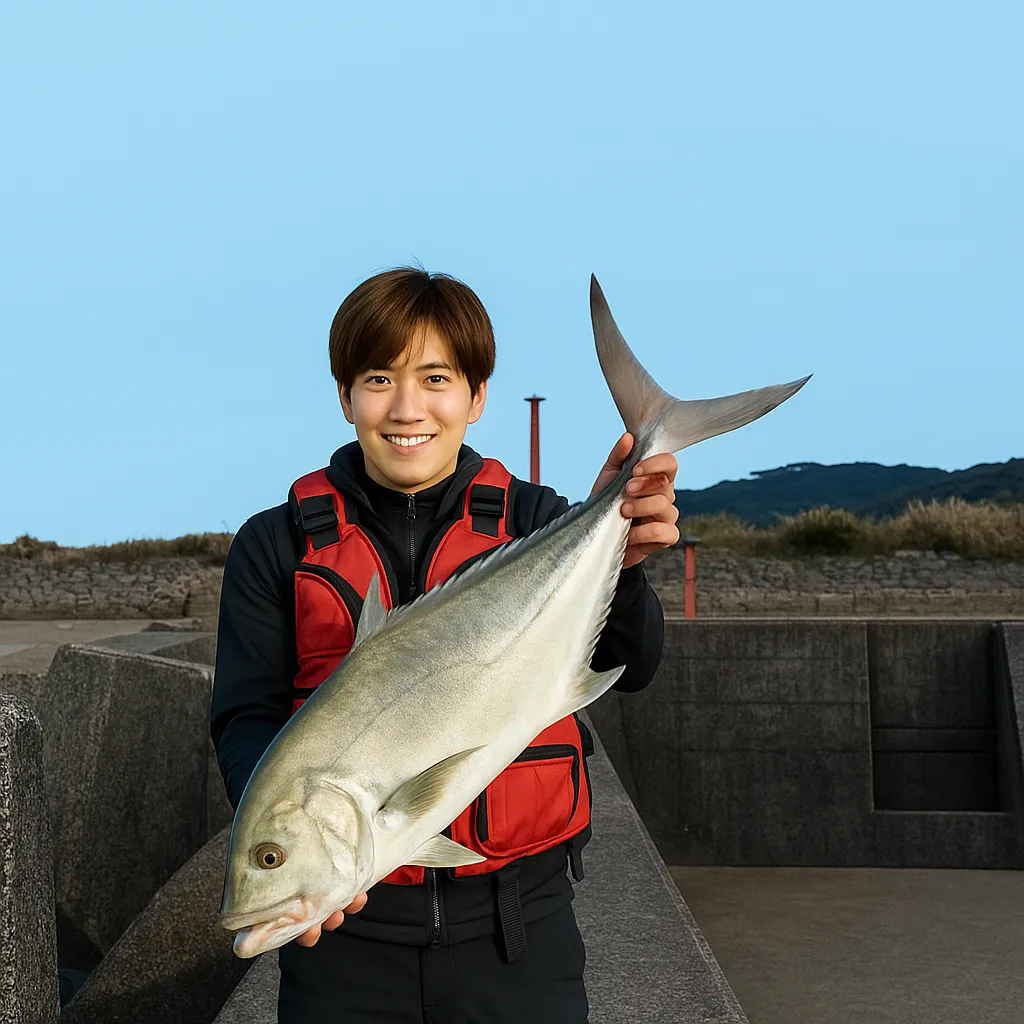 志喜屋漁港でガーラの釣果を得た久良木.webp