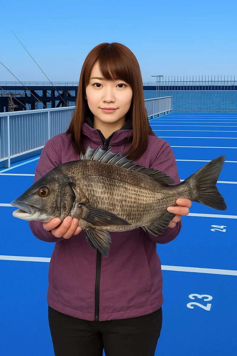 新地海釣り公園でクロダイの釣果を得た山際.webp