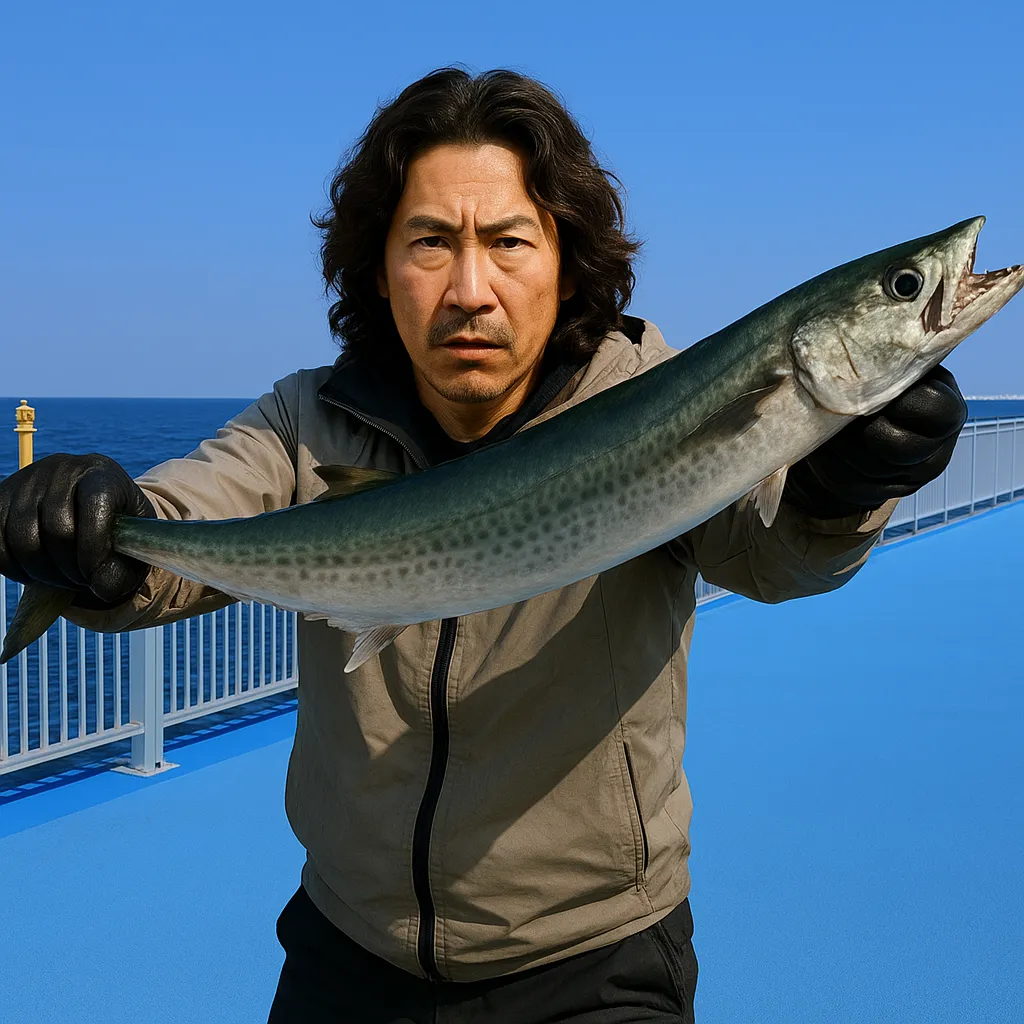 新地海釣り公園でサワラの釣果を得た岸本.webp