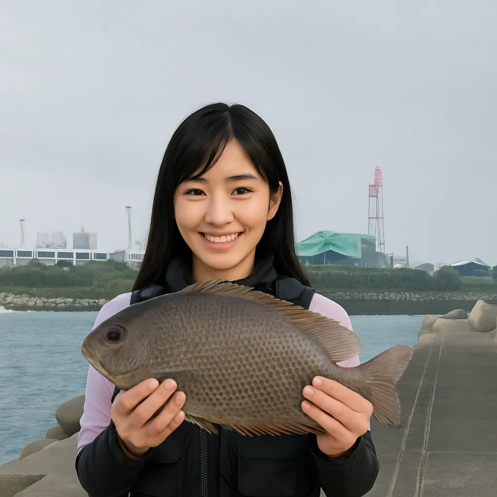 新宜野湾漁港でカーエーの釣果を得た黒川.webp