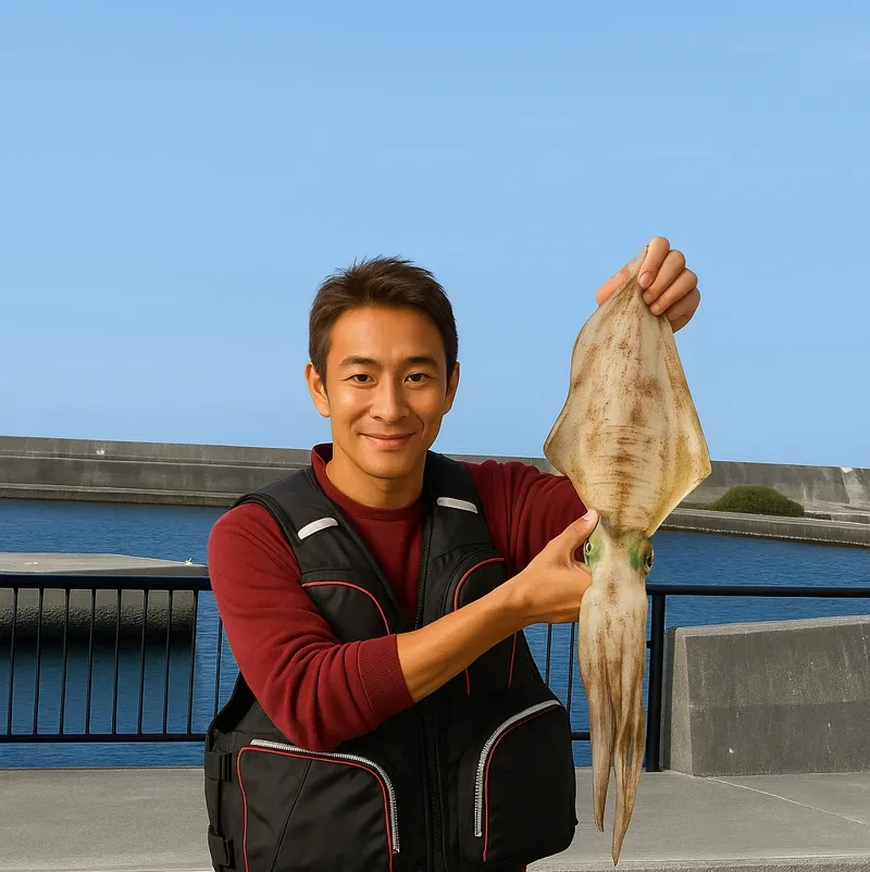 新宜野湾漁港でシルイチャーの釣果を得た亀岡.webp