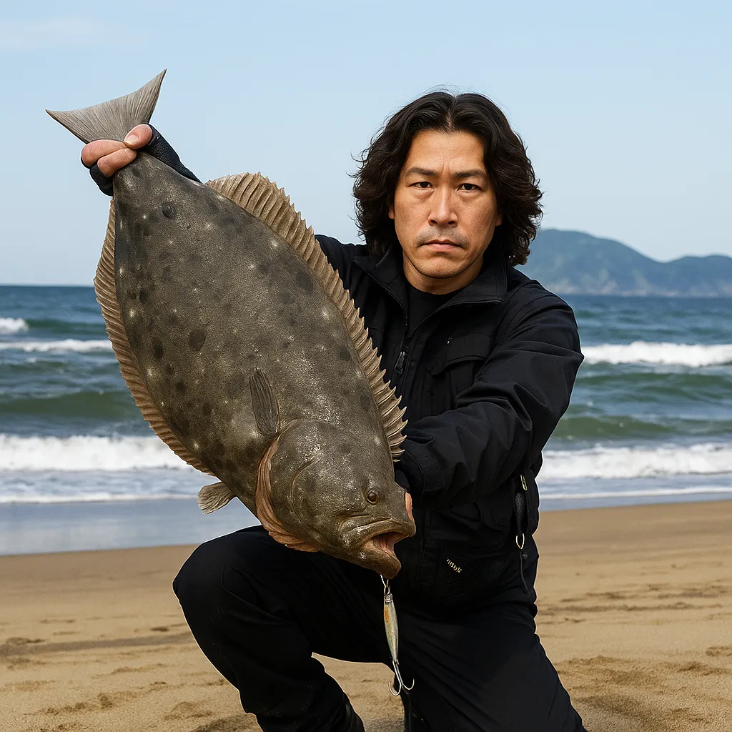 方財サーフでヒラメの釣果を得た岸本.webp