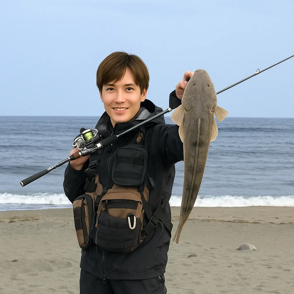 方財サーフでマゴチの釣果を得た久良木.webp