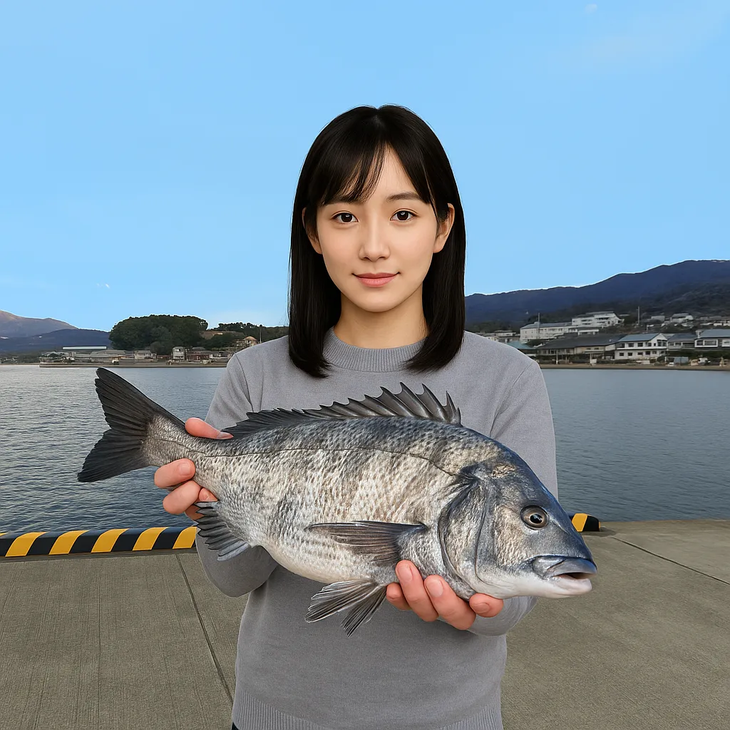 日出港でチヌの釣果を得た国生.webp