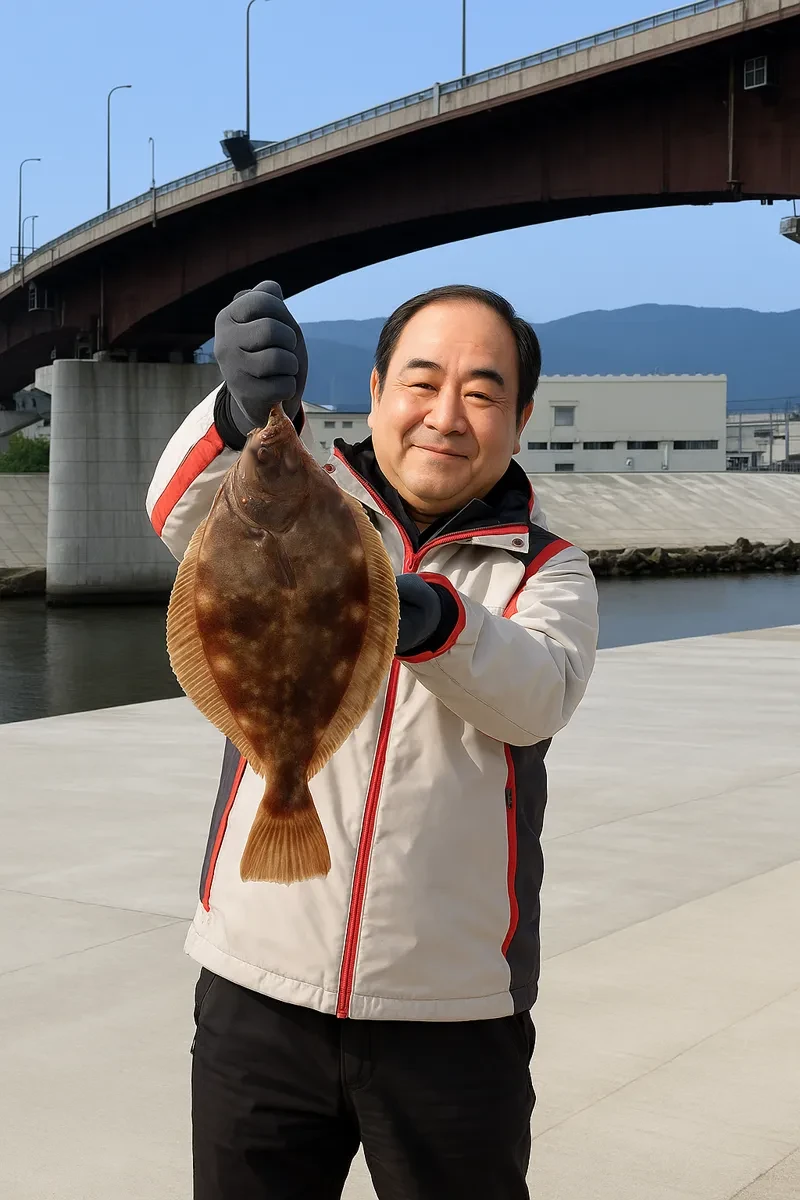 旧北上川河口でカレイの釣果を得た持田.webp