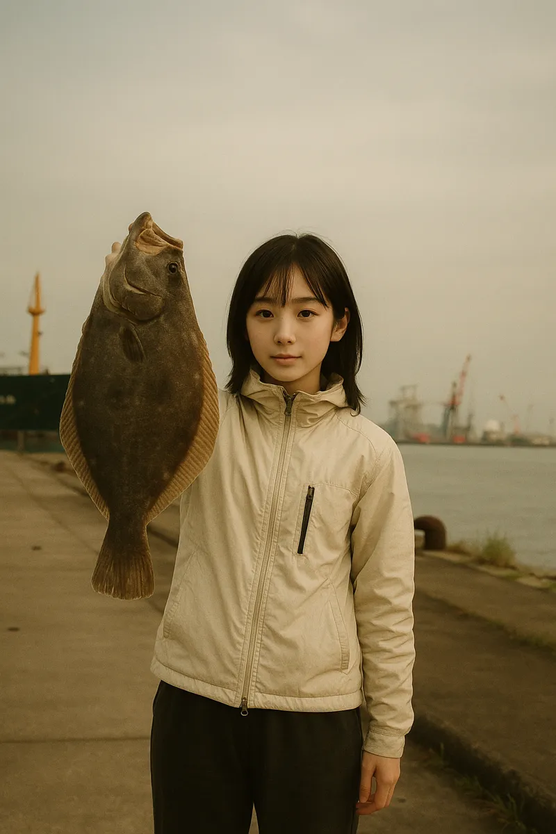 旧雄物川河口でヒラメの釣果を得た国生.webp