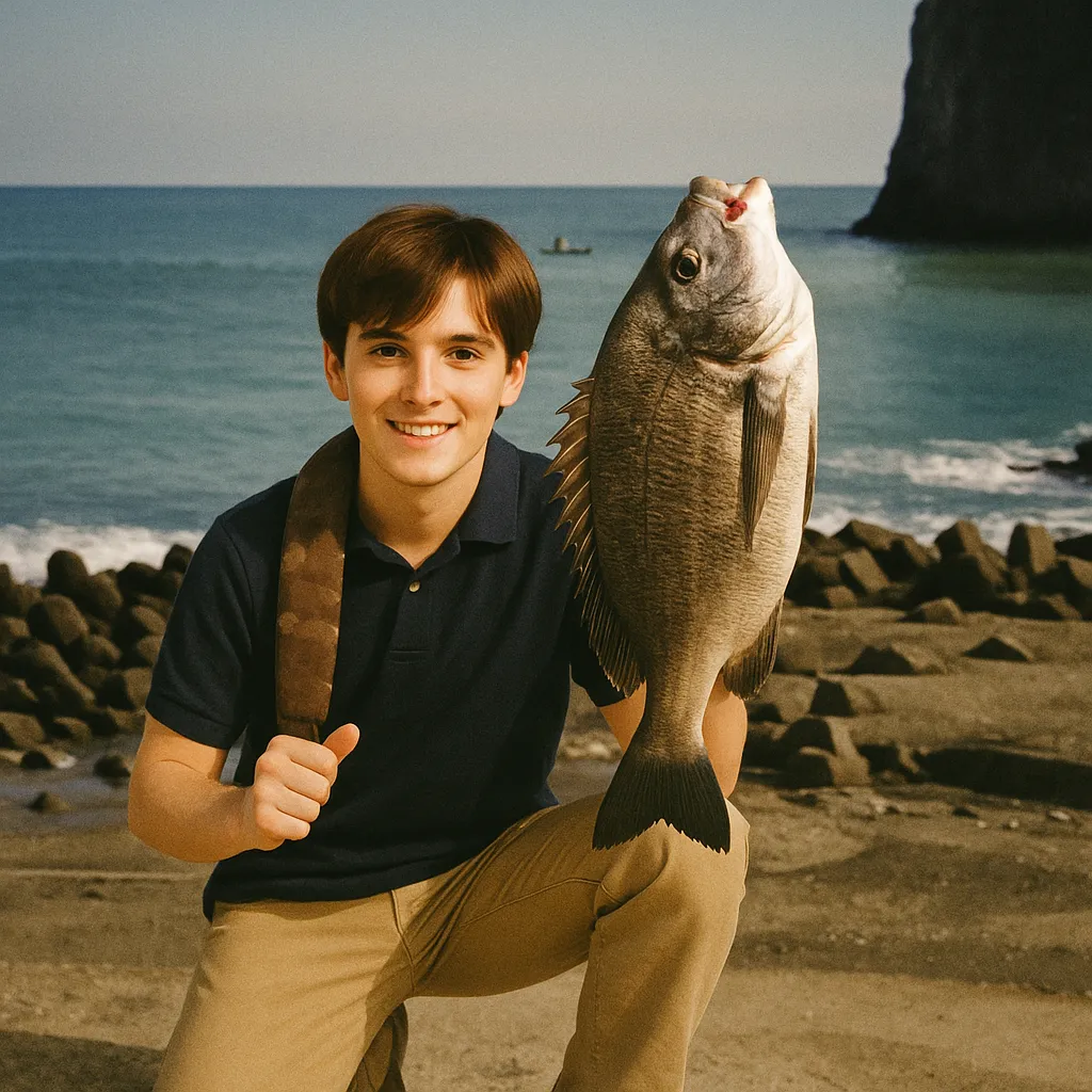 末続海岸でクロダイの釣果を得た久良木.webp