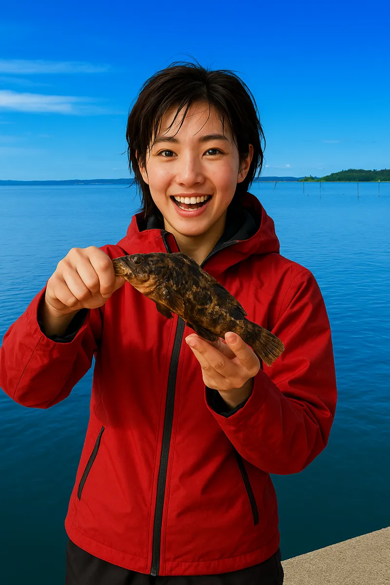東宮浜港でアイナメの釣果を得た佐伯.webp