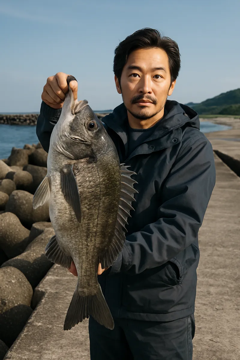 松ヶ崎漁港でクロダイの釣果を得た佐々木.webp