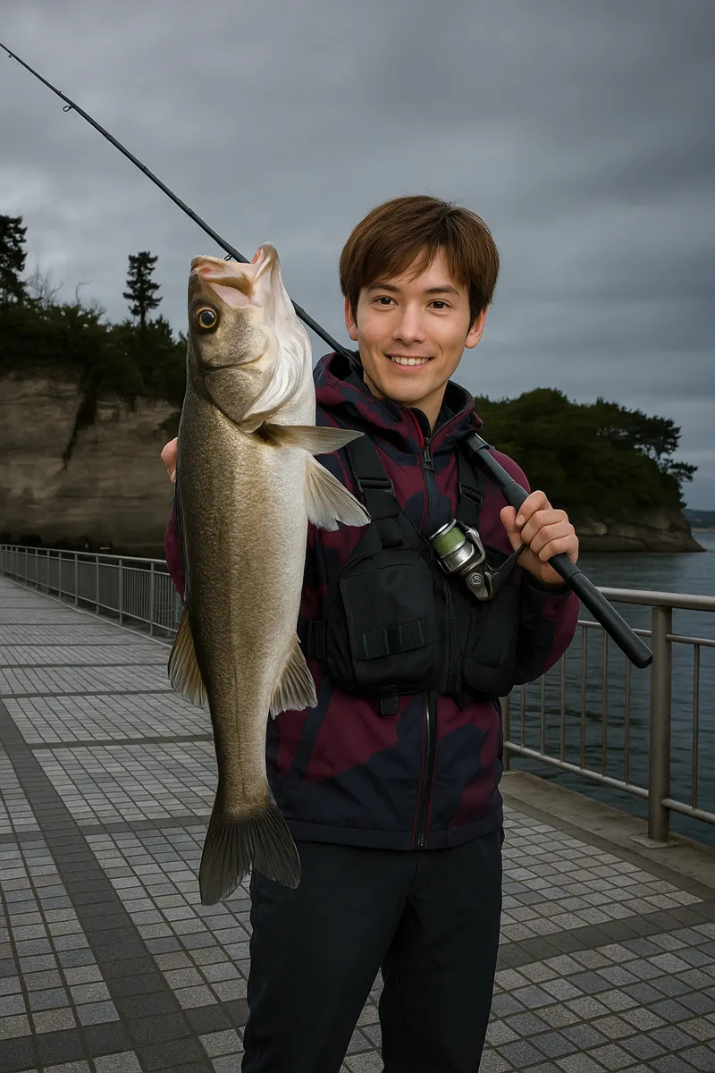 松川浦でシーバスの釣果を得た久良木.webp