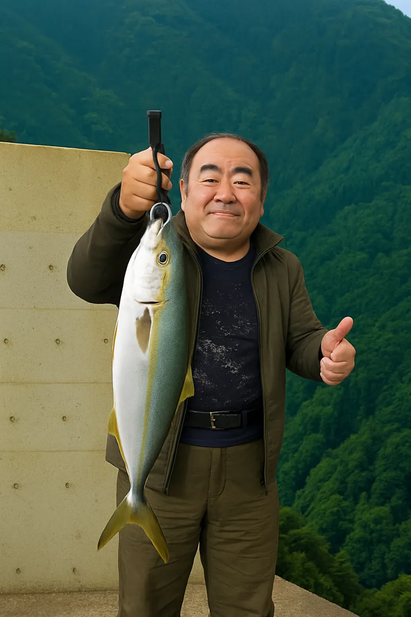 根白漁港でイナダの釣果を得た持田.webp