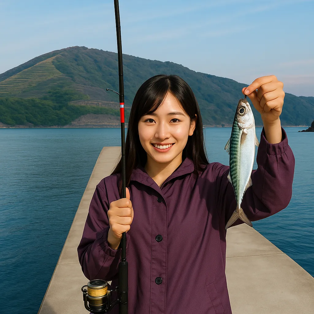 桐ヶ崎漁港でサバの釣果を得た黒川.webp
