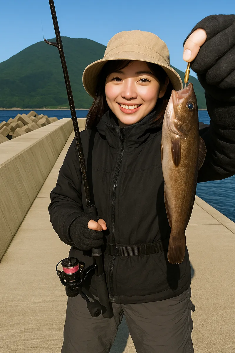 桐ヶ崎漁港でドンコの釣果を得た黒川.webp