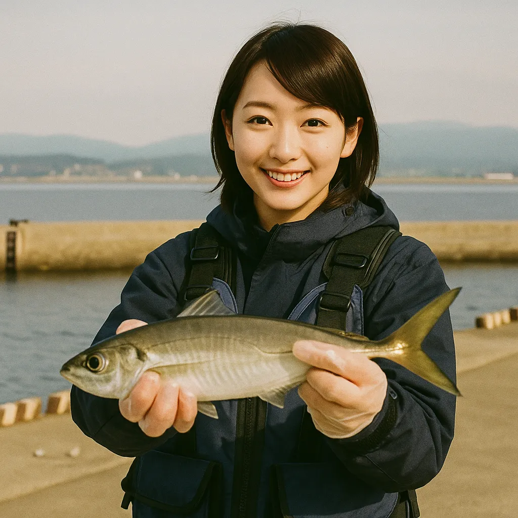 桜島でアジの釣果を得た西岡.webp