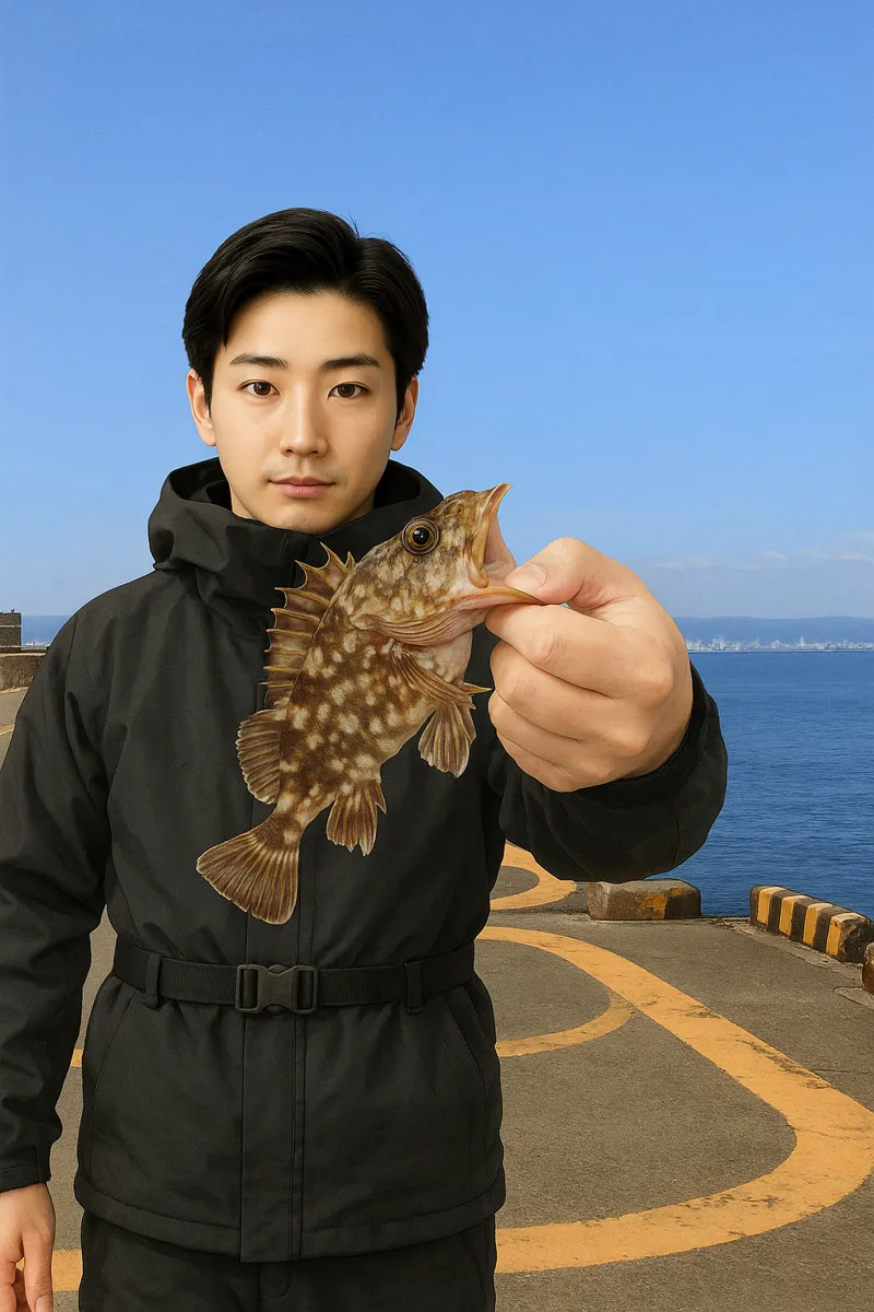 桜島でロックフィッシュの釣果を得た人間.webp