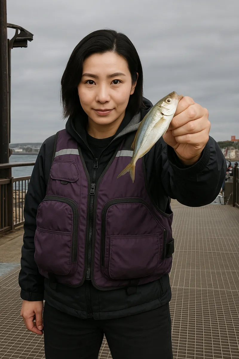 桜島海づり公園でアジの釣果を得た八重田.webp