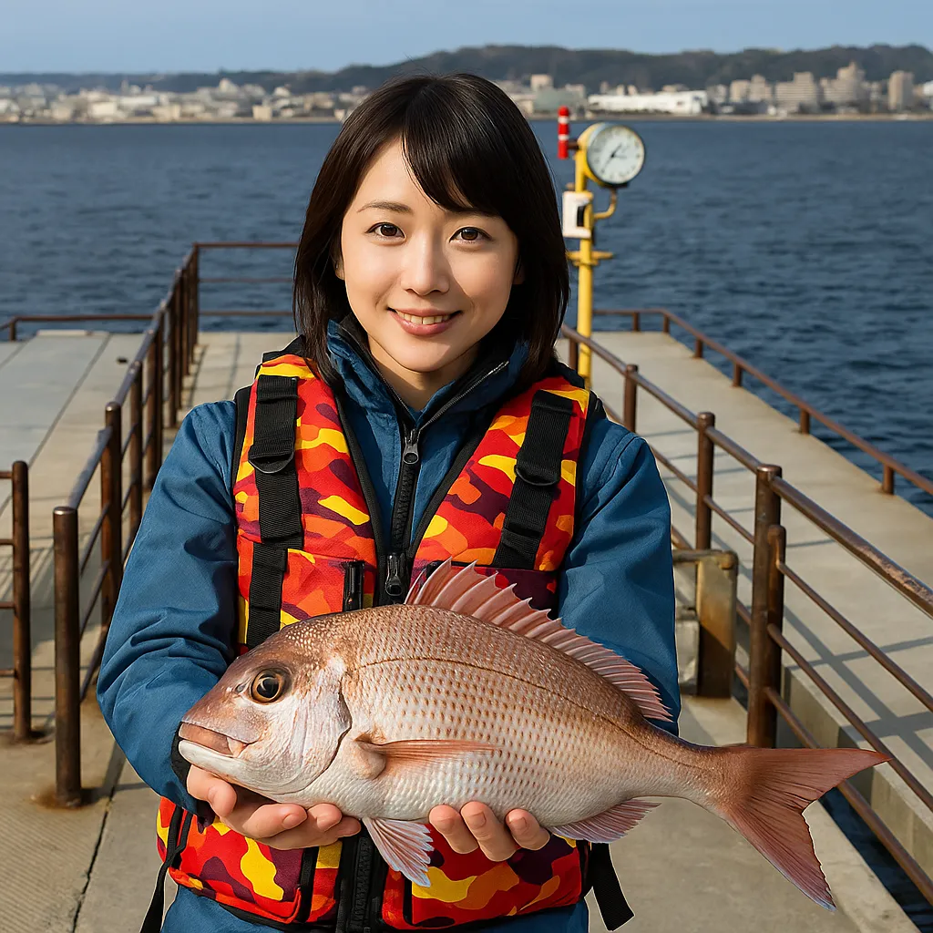 桜島海づり公園でマダイの釣果を得た西岡.webp