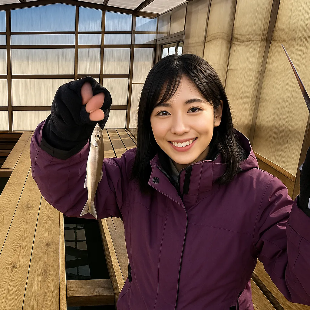 桧原湖でワカサギの釣果を得た黒川.webp