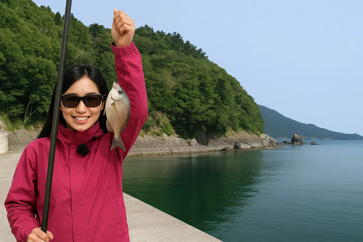 横浦漁港でウミタナゴの釣果を得た黒川.webp
