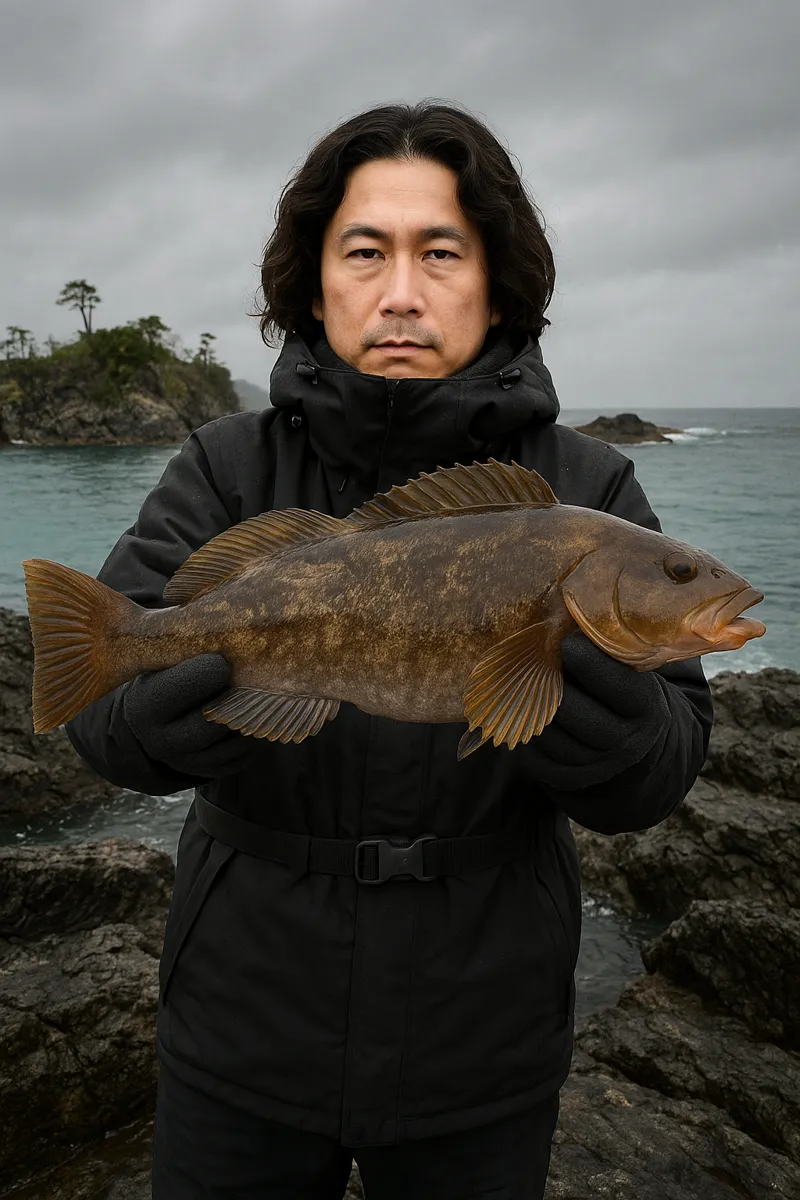 気仙沼大島でアイナメの釣果を得た岸本.webp