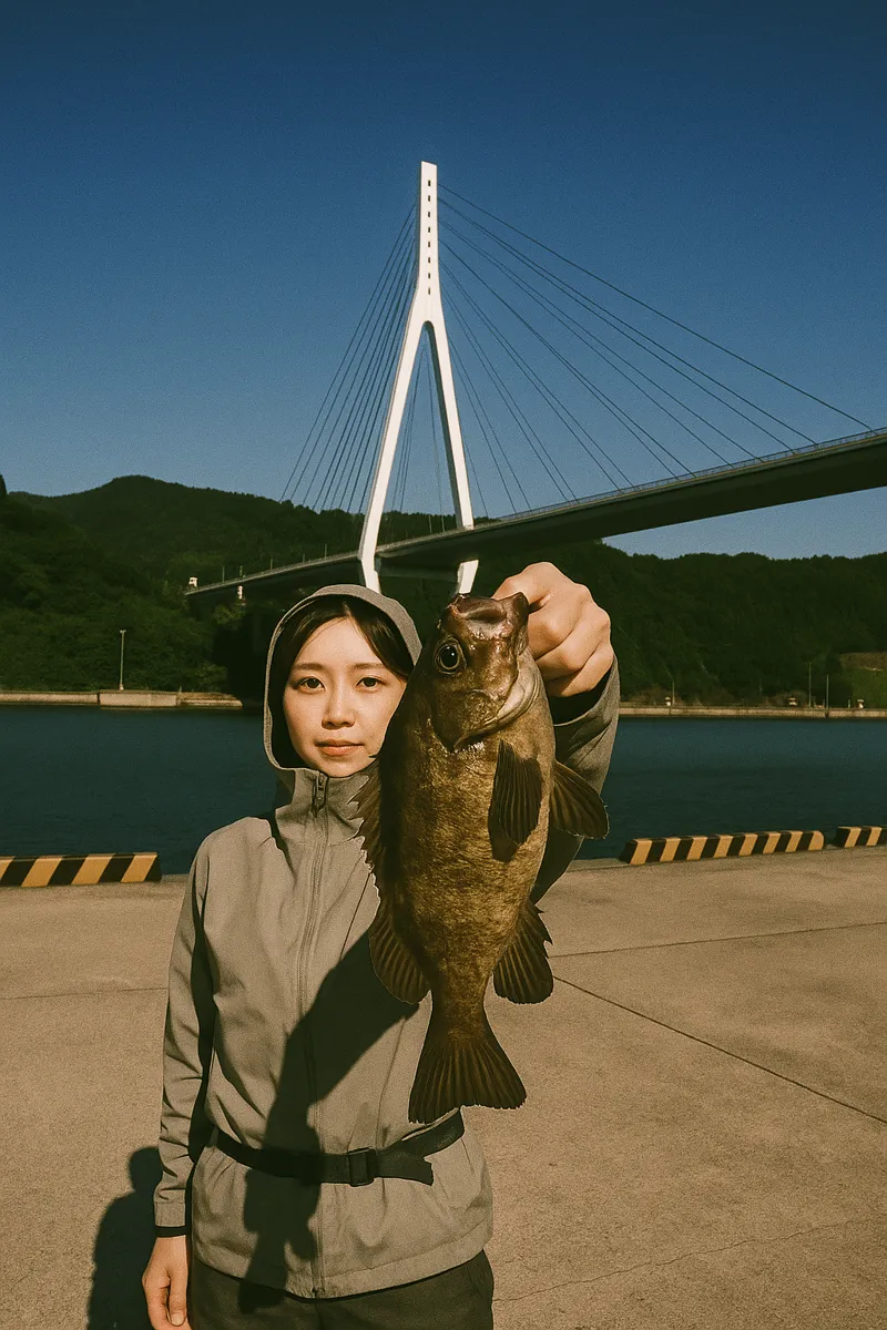 気仙沼港でメバルの釣果を得た森永.webp