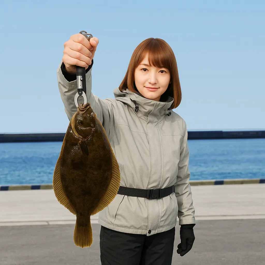 江名港でカレイの釣果を得た山際.webp