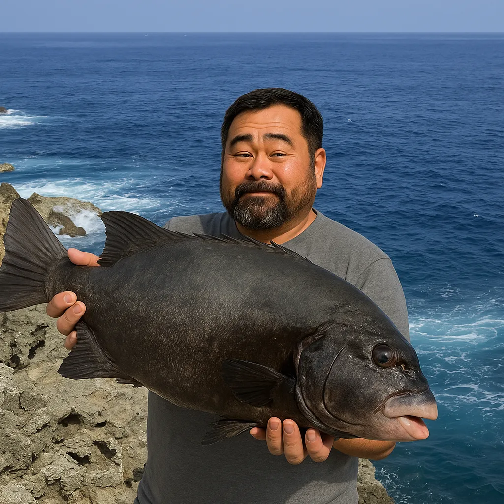 沖永良部島でイシガキダイの釣果を得た楢崎.webp